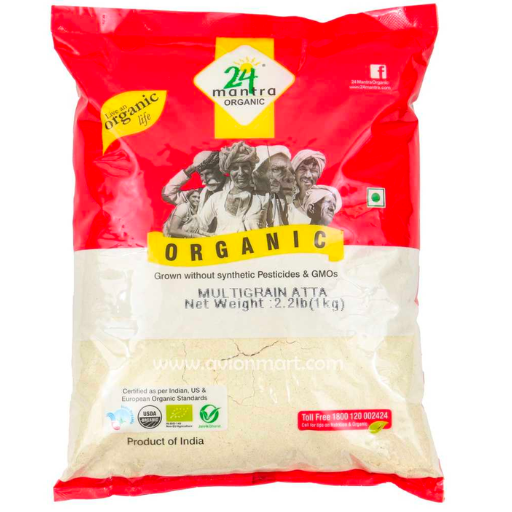 24 Mantra Organic Multi Grain Atta - 1KG - AvionMart