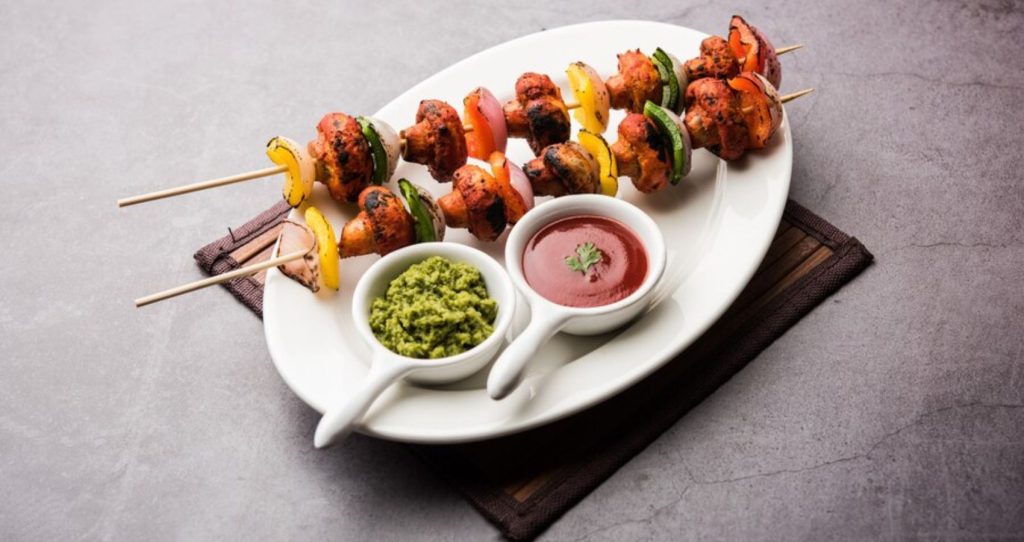 Tandoori Mushroom Skewers