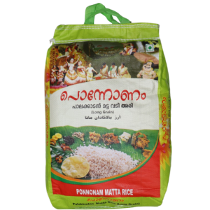 Ponnonam Palakkadan Matta Vadi Rice(Long Grain) – 20LBS